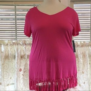 Relativity Hot Pink Short Sleeve Tunic